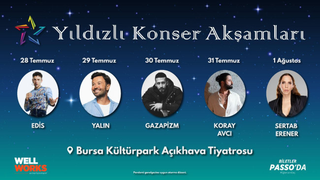 “Yıldızlı Konser Akşamları” Bursa’da başlıyor