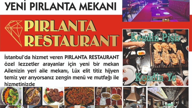 İstanbul’un yeni pırlanta mekanı Pırlanta Restaurant özel lezzetler arayanların uğrak yeri oldu